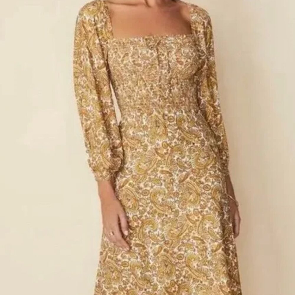 FAITHFULL THE BRAND Paisley El Paso Midi Dress Size 4